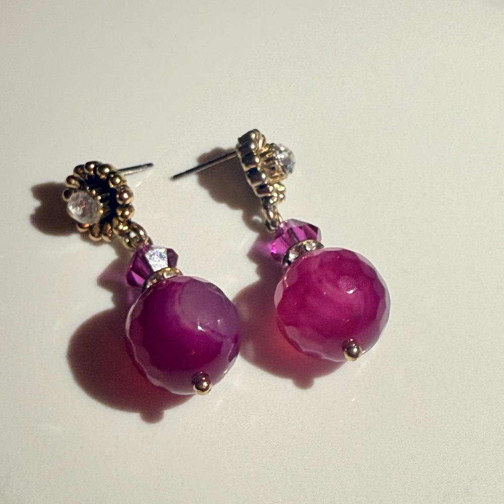 Chic Purple Beaded Earrings